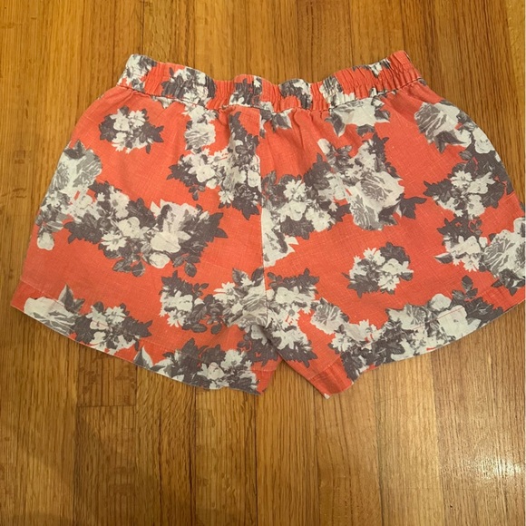 Kut from the Kloth Coral Floral Linen Shorts Elastic Waist Size 4 (n) - Picture 3 of 13
